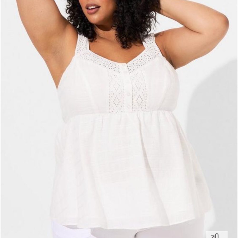 Torrid white babydoll shirt torrid size 2X